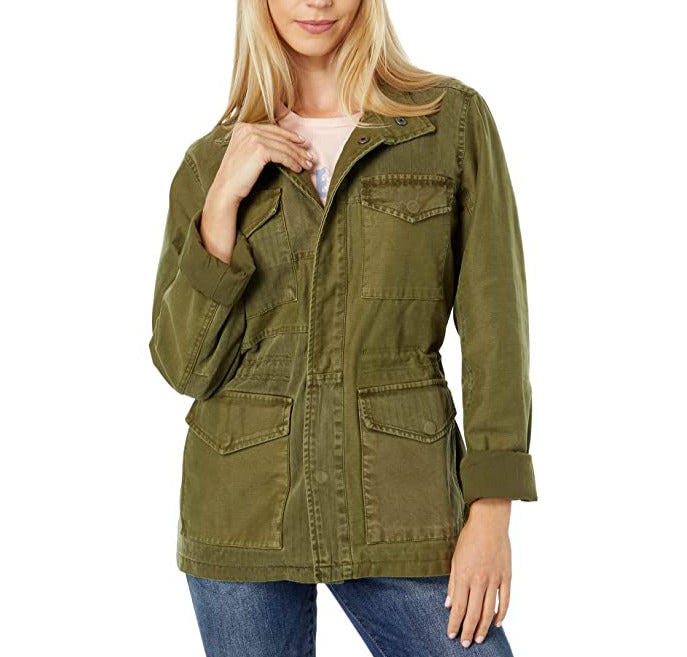 Lucky Brand Twill Stand-Collar Utility Jacket