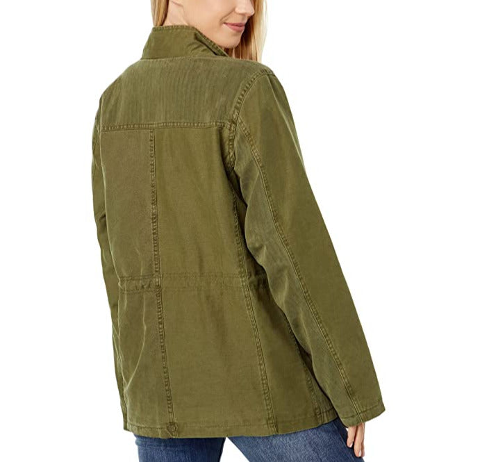 Lucky Brand Twill Stand-Collar Utility Jacket
