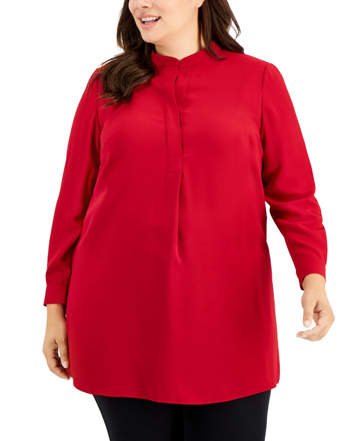 Anne Klein Plus Size Longer Length Nehru Tunic