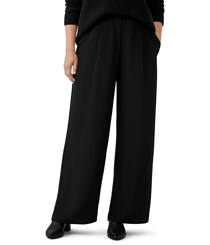 Eileen Fisher Women's Silk High Waisted Wide Leg Pants