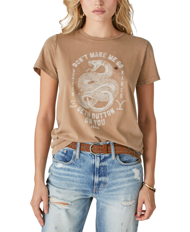 Lucky Brand Yellowstone Cotton Snake Graphic-Print T-Shirt