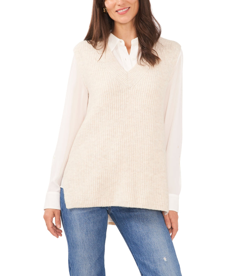 Vince Camuto Shaker Vest V-Neck Sweater