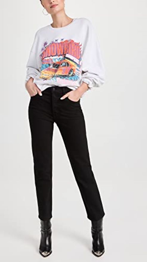 MOTHER The Tomcat High Rise Ankle Straight Jeans