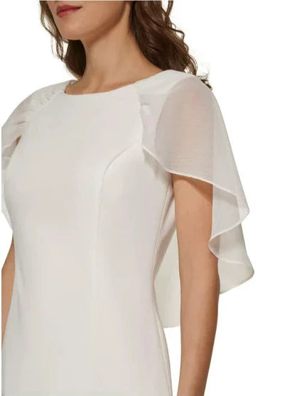 DKNY Solid Capelet Dress