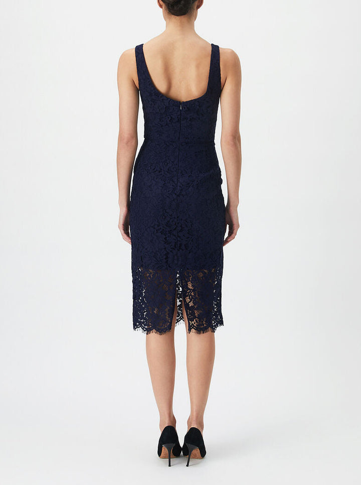 BARDOT Adeline Lace Plunge-Neck Midi Dress