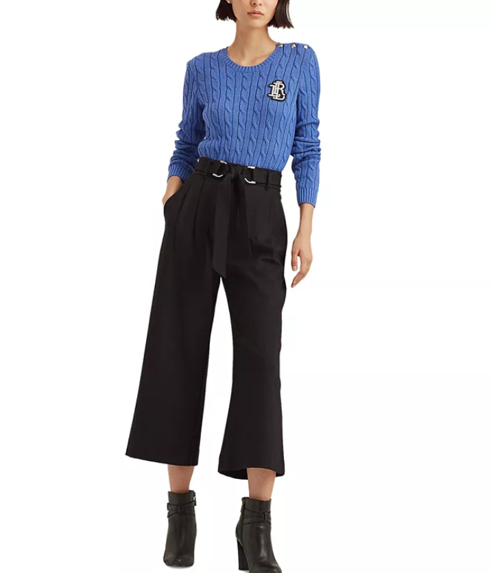 Lauren Ralph Lauren Cropped Wide-Leg Ponte Pants