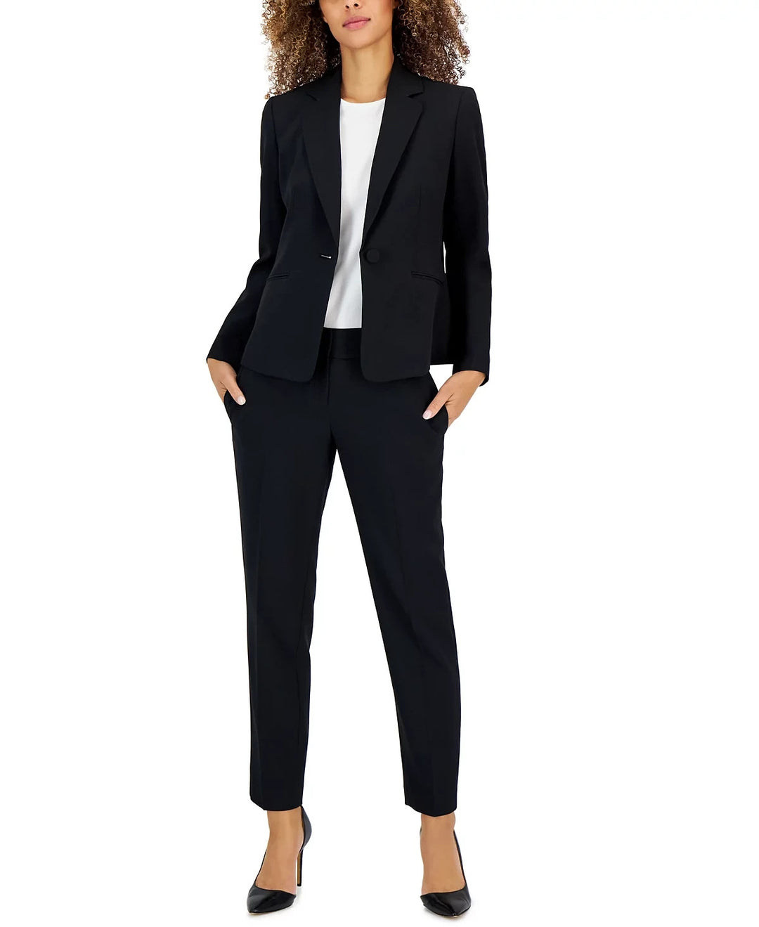 Le Suit Crepe One-Button Pantsuit MSRP $225