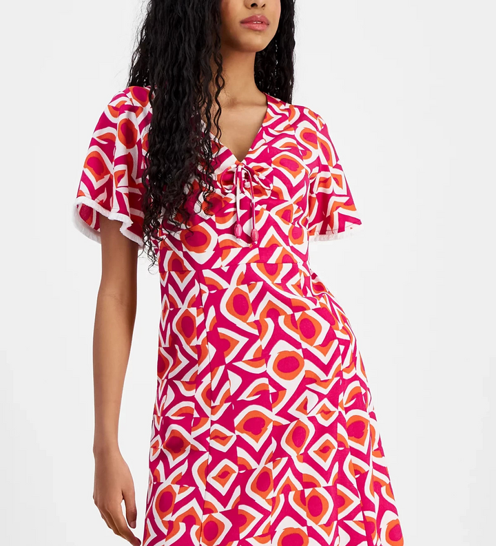 Tahari Petite Printed Midi Dress MSRP $159