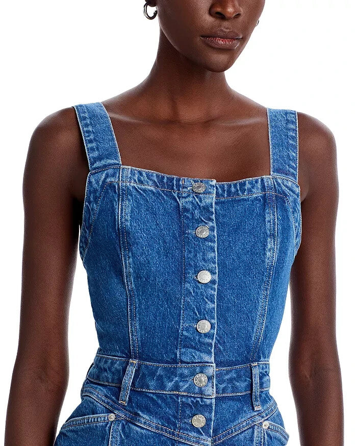 Rails Malibu Square Neck Denim Dress MSRP $248