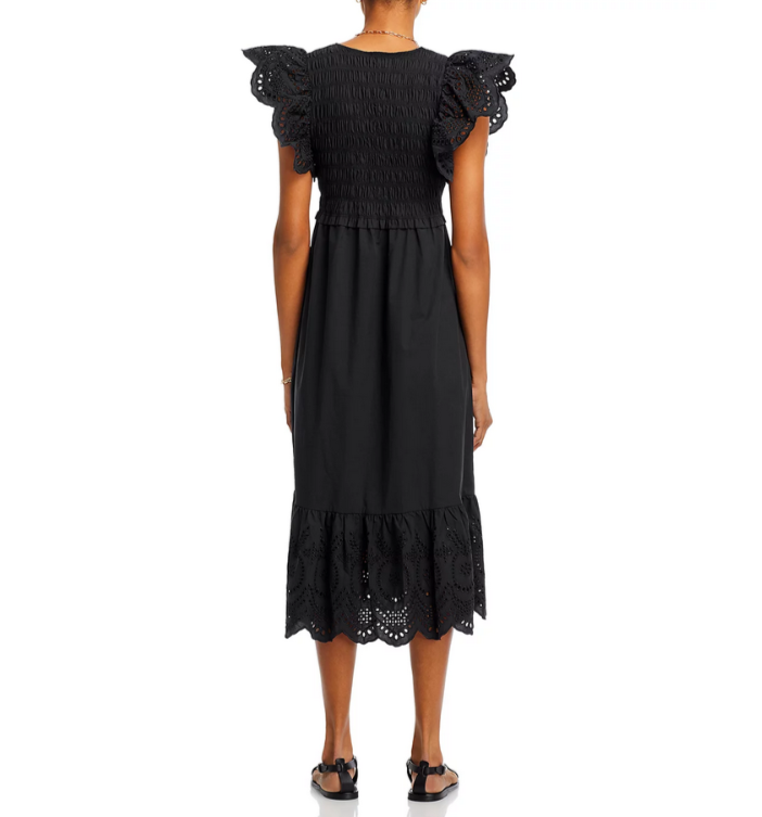 Rails Clementine Eyelet Trim Midi Dress MSRP $268