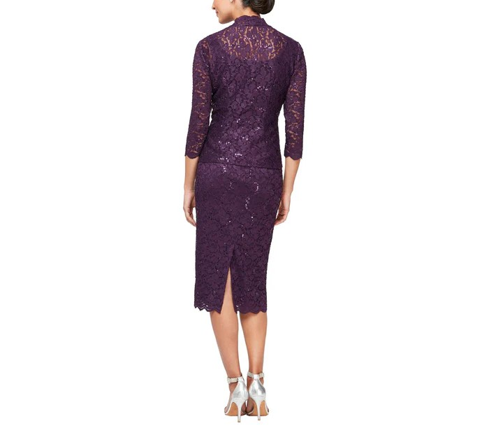 SL Fashions 2-Pc. Lace Jacket & Midi Dress Set MSRP $149