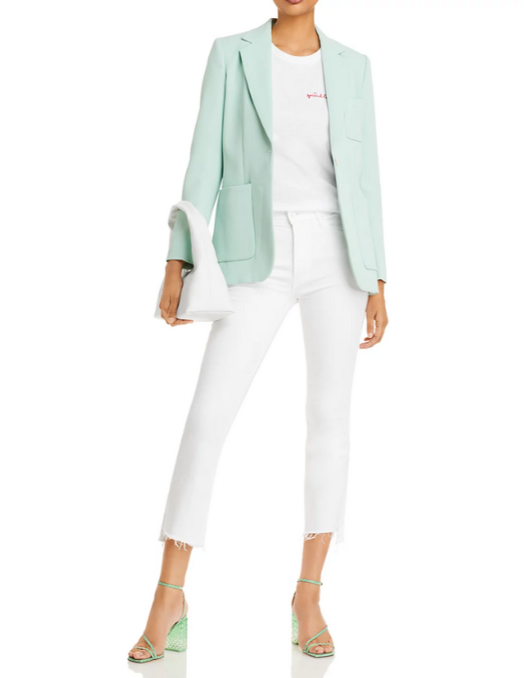 MOTHER The Insider High Rise Crop Step Fray Bootcut Jeans MSRP $218