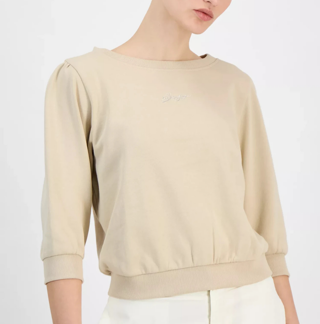 BOSS Orange Women's Cotton Logo Back-Cutout Sweatshirt MSRP $98