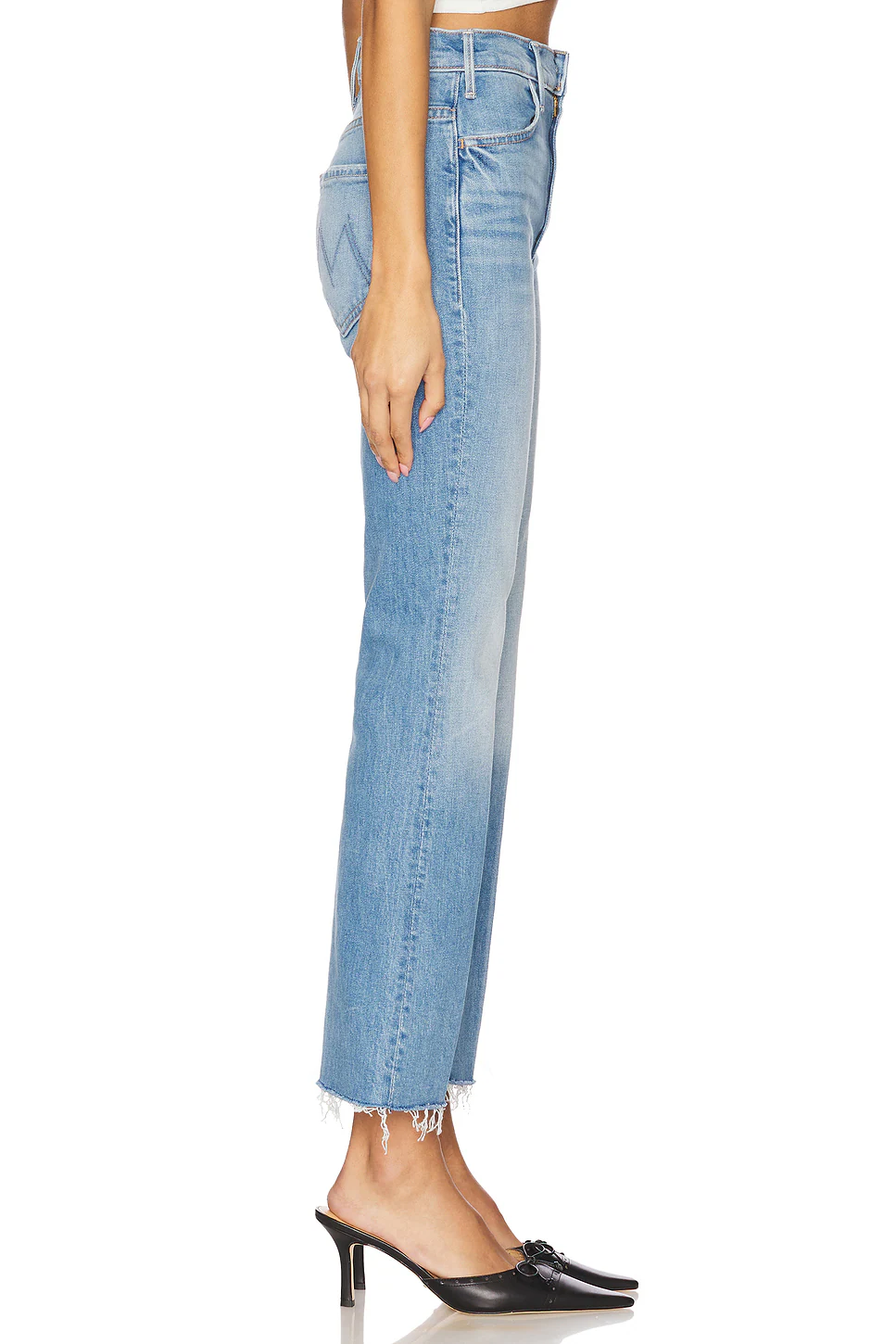 Mother the Hustler High Rise Frayed Flare Leg Ankle Jeans MSRP $268