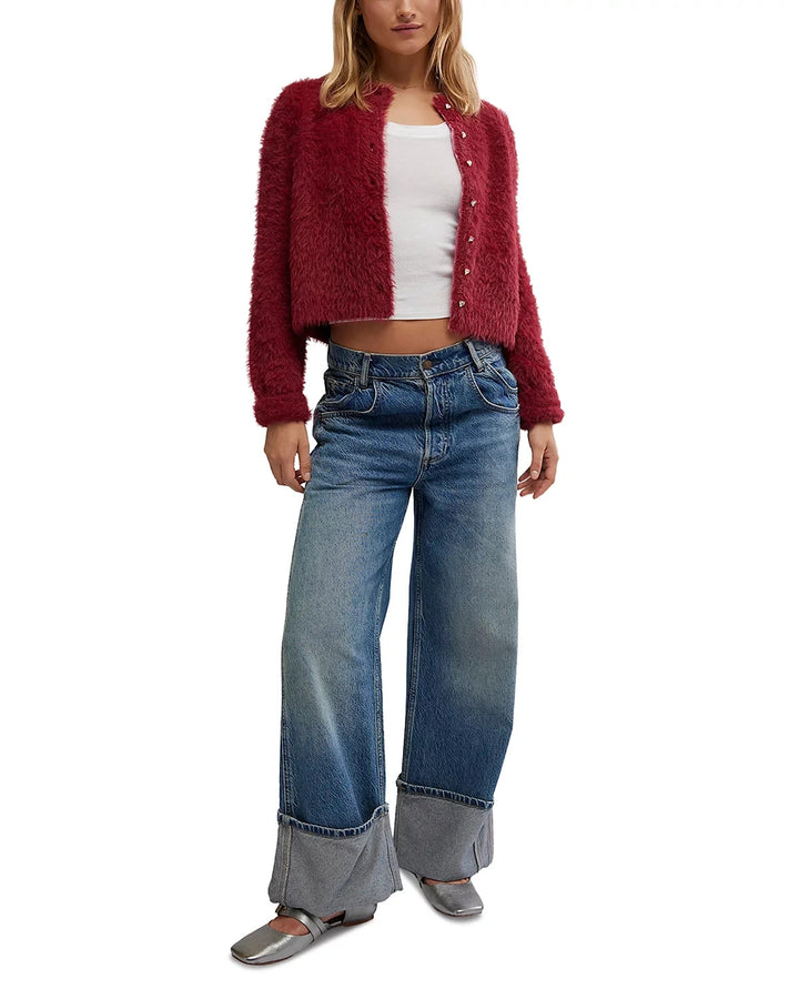 Free People Celeste Crewneck Cardigan MSRP $168