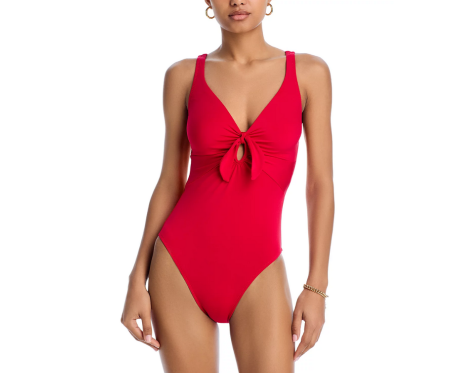 Robin Piccone Ava Knotted One Piece Swimsuit MSRP $178