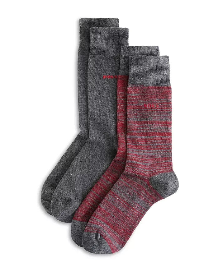 BOSS Yarn Effect Crew Dress Socks, Pack of 2