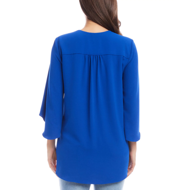Karen Kane Bracelet Sleeve Asymmetric Top MSRP $188