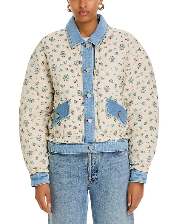 BLANKNYC Quilted Floral Denim Jacket MSRP $148