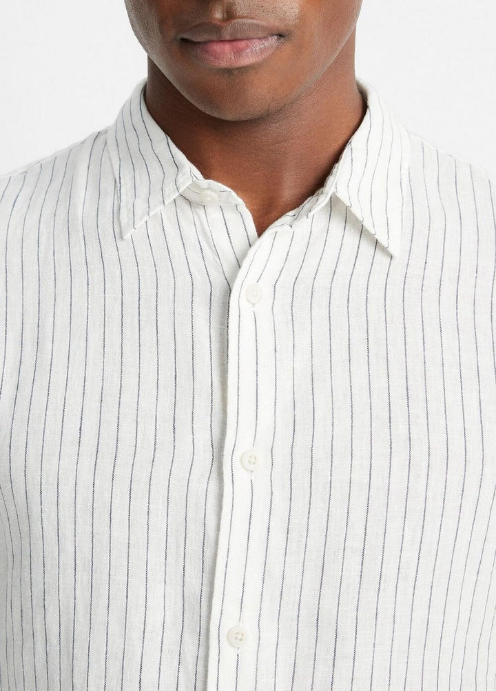 Vince Bayside Striped Linen Shirt MSRP $225