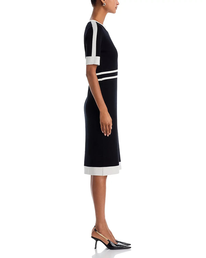 T Tahari Elbow Sleeve Round Neck Dress MSRP $118