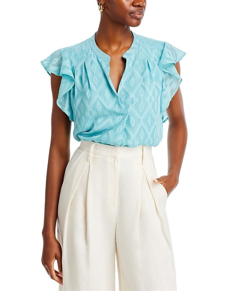 T Tahari Flutter Sleeve Blouse MSRP $78