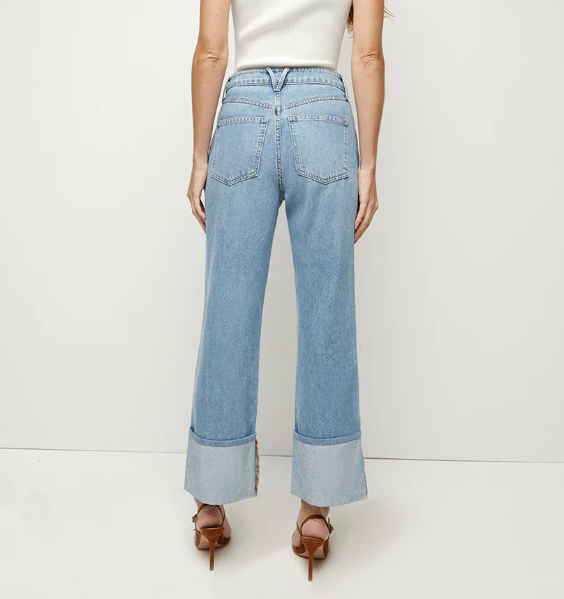 Veronica Beard Dylan Cuffed Straight-Leg Jean Silverwood MSRP $298