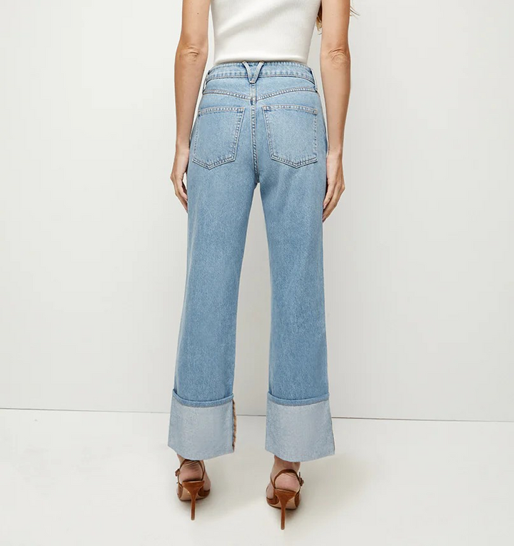 Veronica Beard Dylan Cuffed Straight-Leg Jean Silverwood MSRP $298