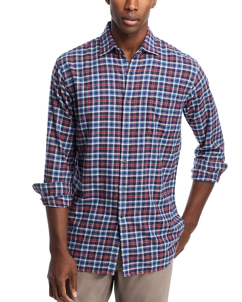 Peter Millar Gander Printed Long Sleeve Shirt MSRP $160