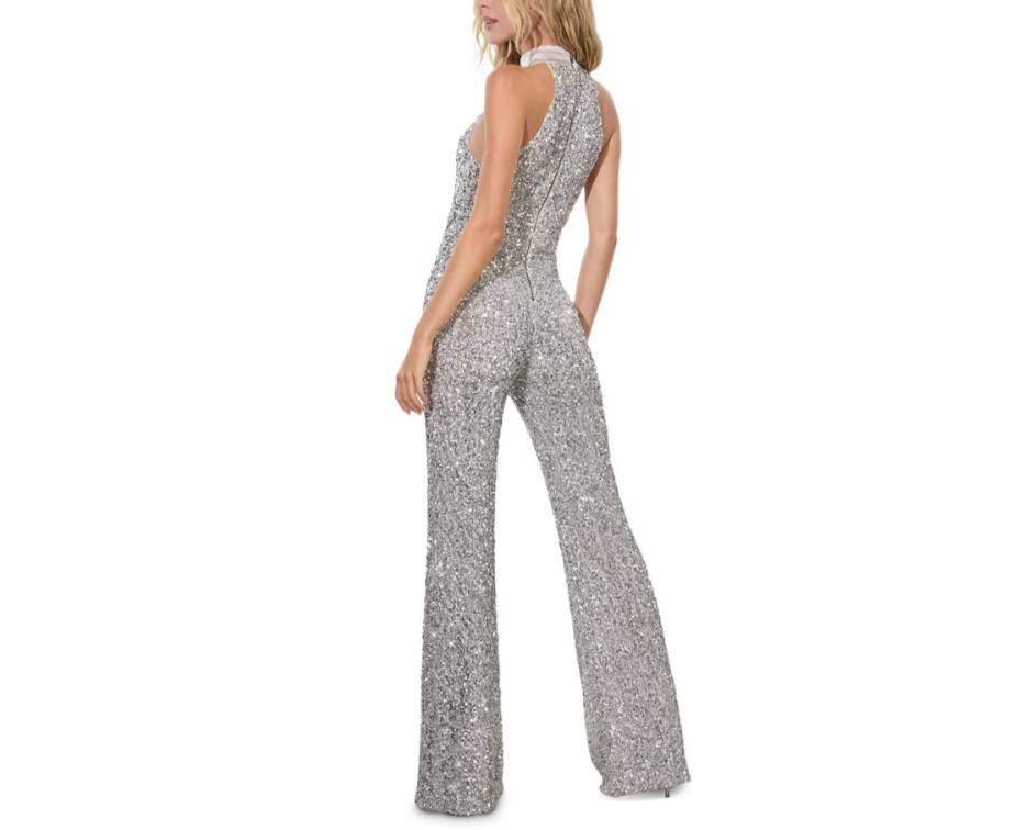 Alice and Olivia Cataline Sequin Jumpsuit MSRP $695