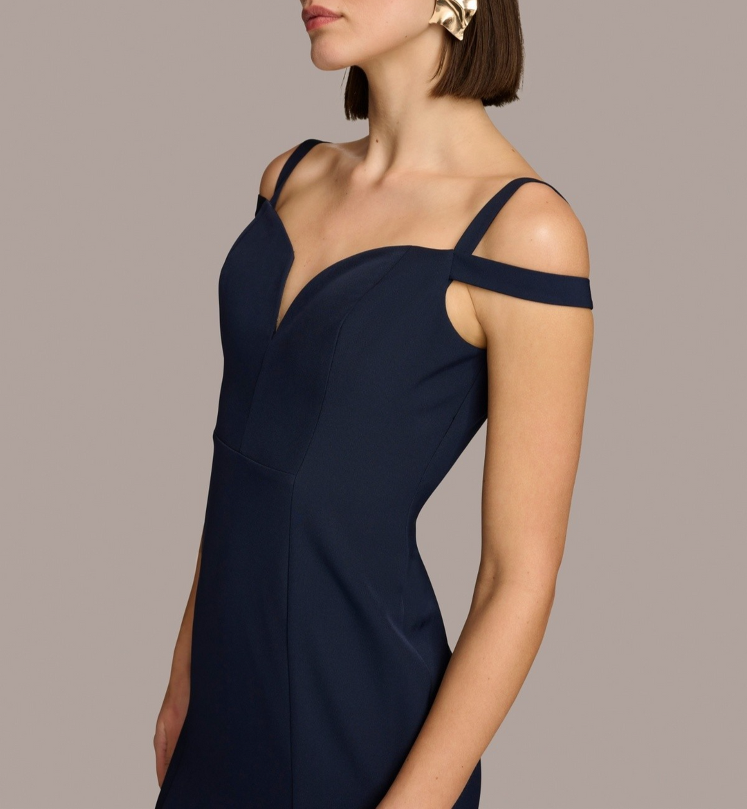 Donna Karan Women's Sweetheart-Neck Cold-Shoulder Gown MSRP $259