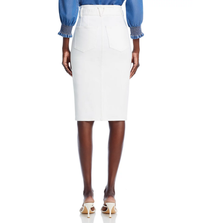 Veronica Beard Nazia Belted Denim Pencil Skirt MSRP $268