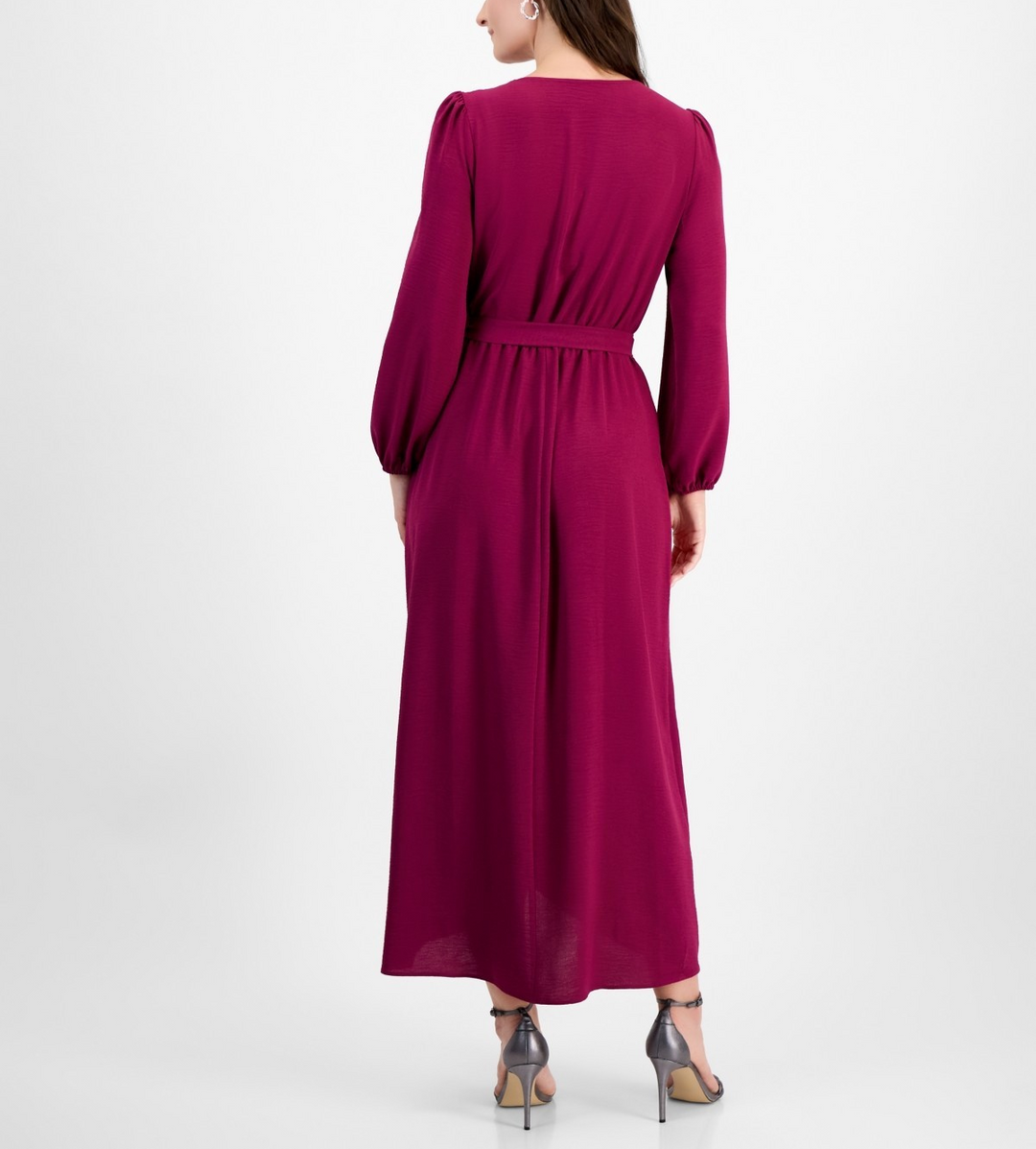 Connected Surplice-Neck Faux-Wrap Long-Sleeve Dress MSRP $79