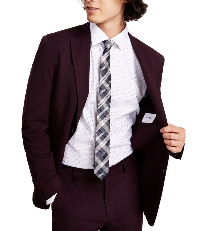 Calvin Klein Slim-Fit Stretch Solid Knit Suit Jacket MSRP $360