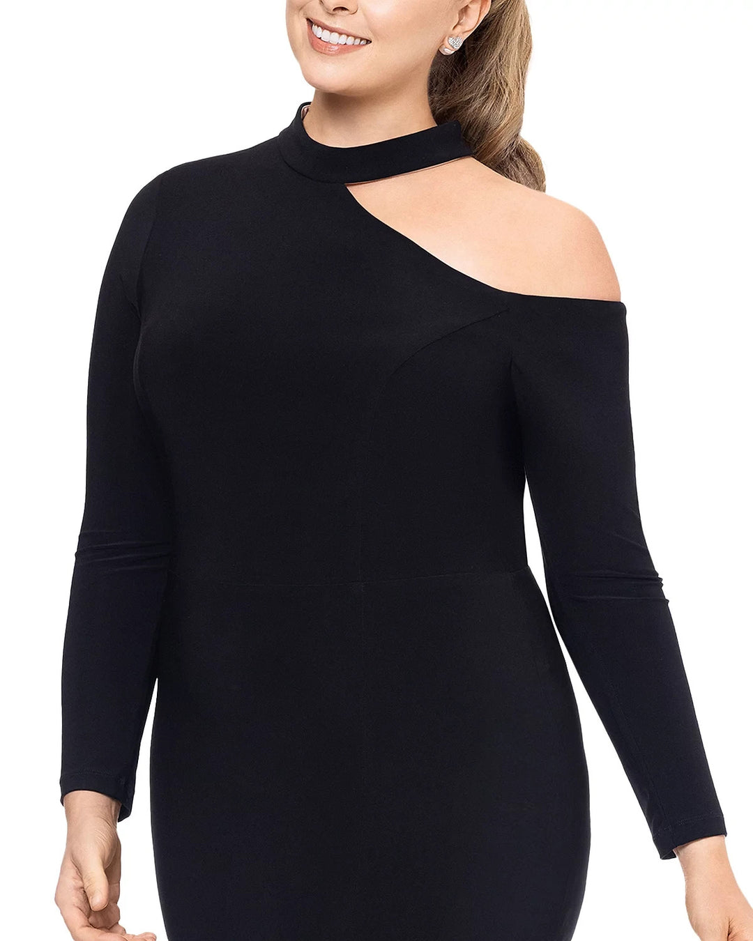 Xscape Plus Cutout One Shoulder Gown MSRP $239