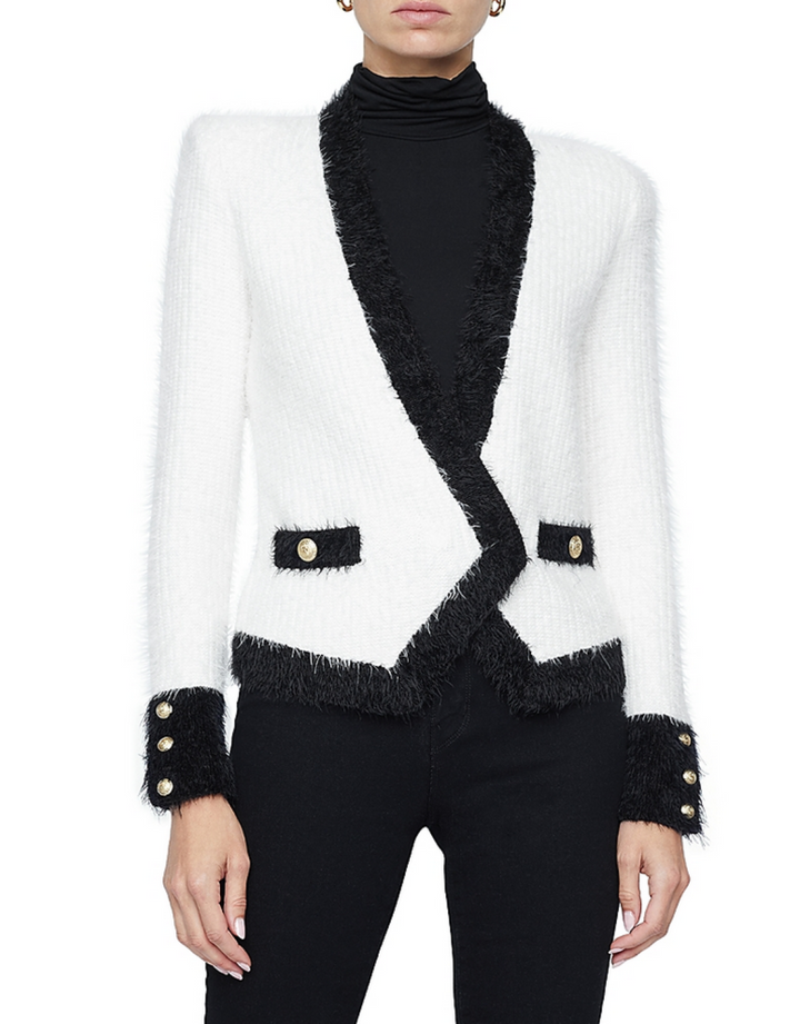 L'AGENCE Georgia Contrast Cardigan Blazer MSRP $475