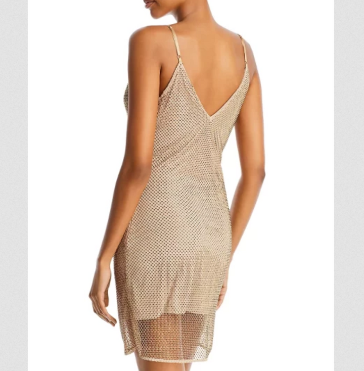 Ramy Brook Lila Studded Mesh Slip Dress $745 # 1B 2227 NEW