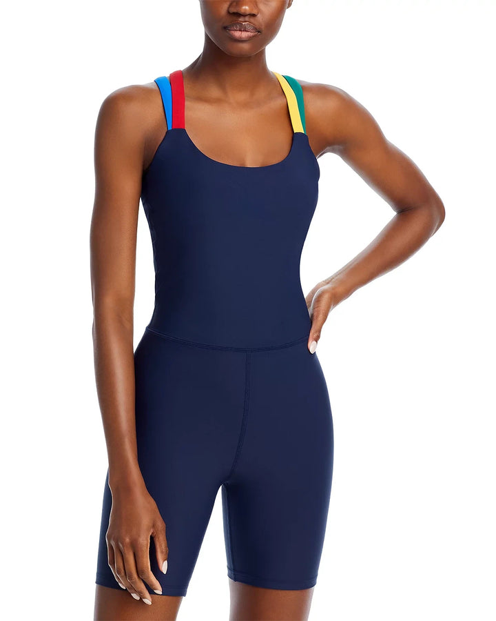 AQUA Athletic x Venus Williams Strappy Back 7" Short Unitard MSRP $78