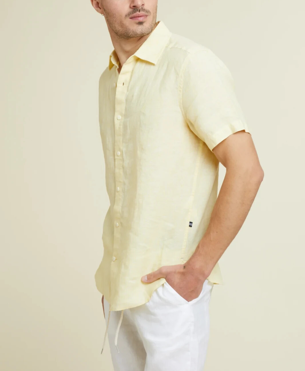 Nautica Men's Sustainably Crafted Linen Short-Sleeve Shirt MSRP $79 Size M