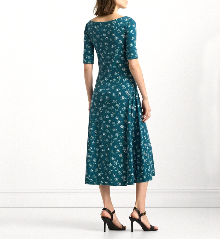 Lauren Ralph Lauren Floral Stretch Cotton MIDI Dress MSRP $ 135