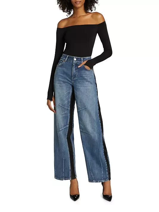 Alice and Olivia Off the Shoulder One Piece Bodysuit MSRP $225