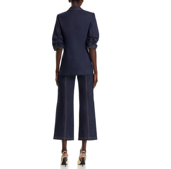 Cinq à Sept Khloe Short Sleeve Denim Blazer MSRP $385