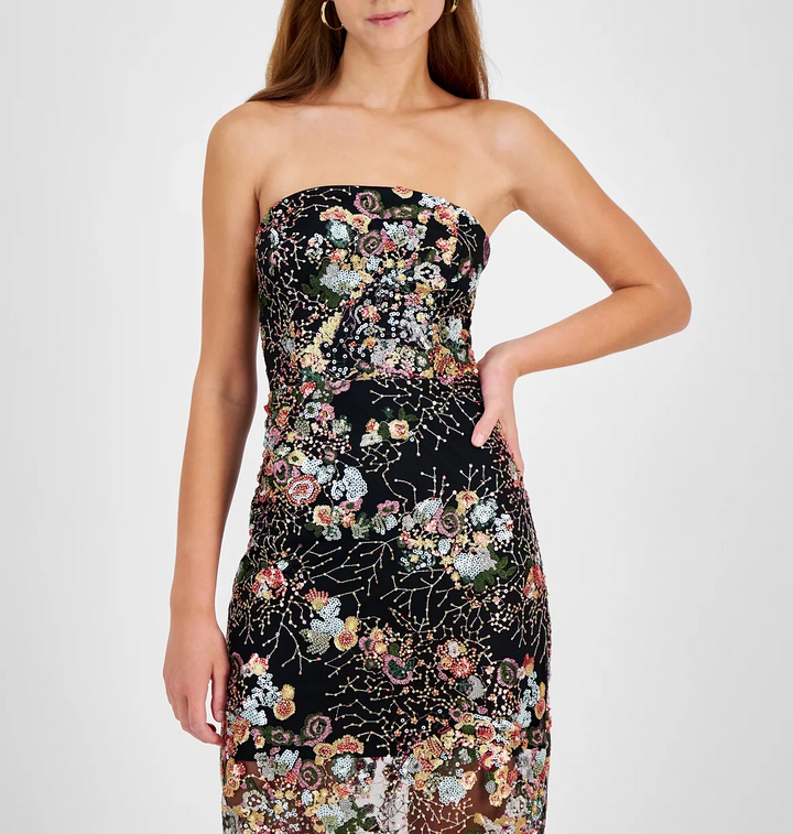 Sam Edelman Women's Sequined Strapless Mini Dress MSRP $168