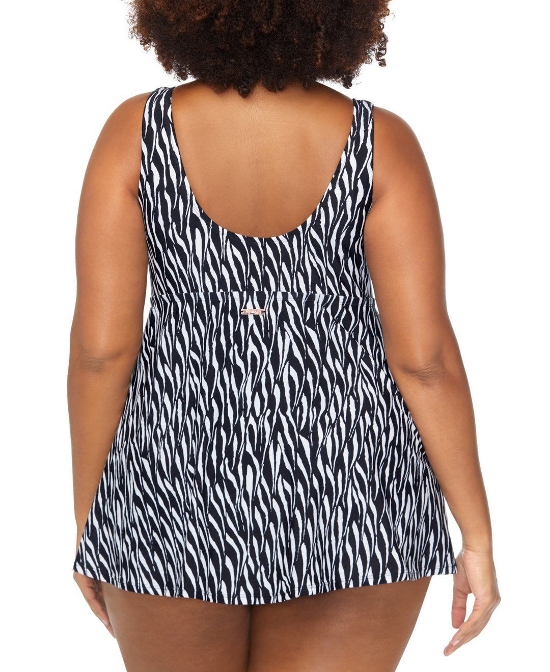 Raisins Curve Trendy Plus Size Lucia Printed Twist-Front Swimdress MSRP $102