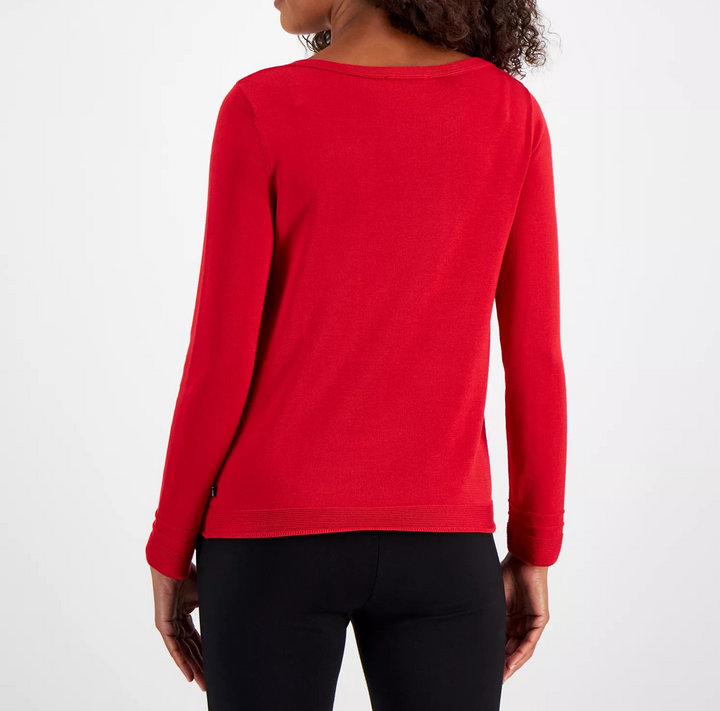 Nautica Jeans Women's Anchor Boat Neck Long-Sleeve Sweater MSRP $59