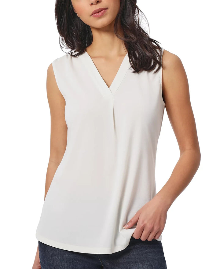 Jones New York Crepe Sleeveless V-Neck Top MSRP $49