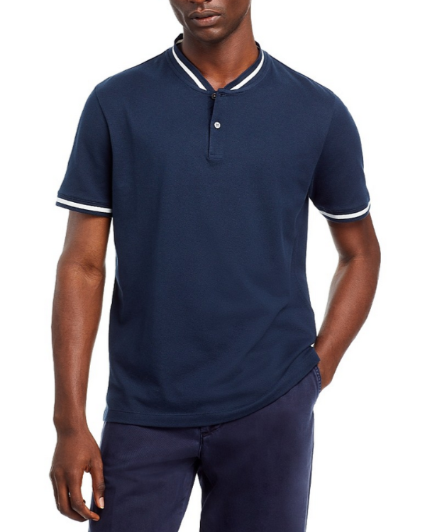 Theory Berk Pima Cotton Stretch Function Piqué Tipped Polo Shirt MSRP $125