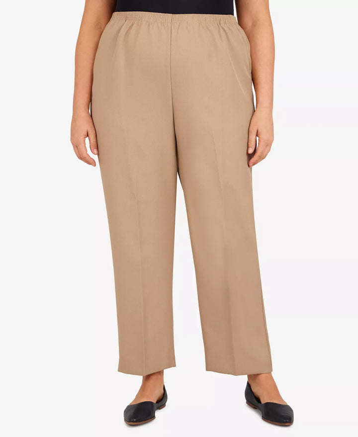 Alfred Dunner Plus Size Classic Pull-On Straight-Leg Average Length Pants