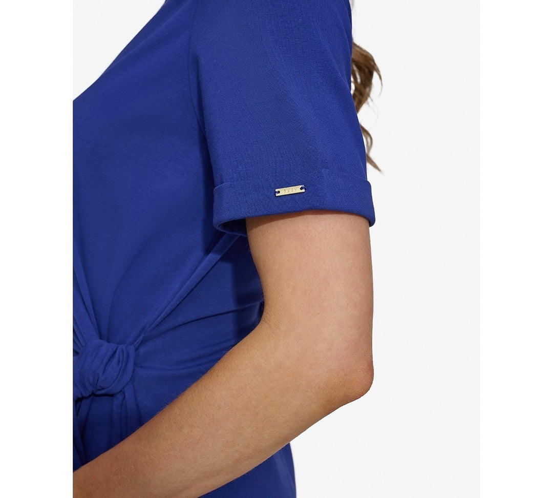 Dkny Women's Side-Tie Short-Sleeve Midi Dress MSRP $99