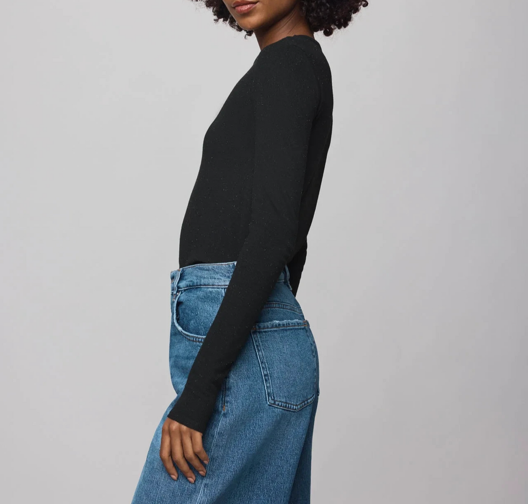 Splendid Isabella Eyelash Shimmer Long Sleeve Tee MSRP $88